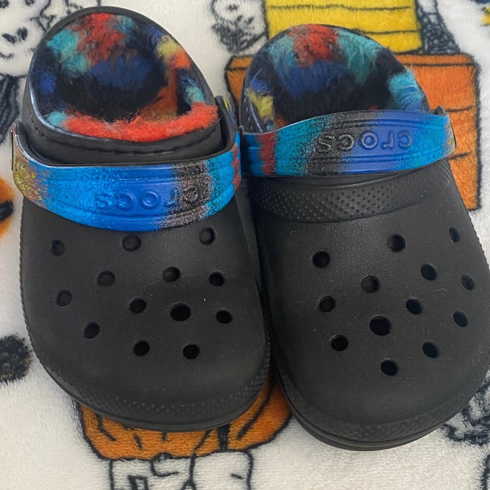 CROCS Kids' Black and Colorful Sandals